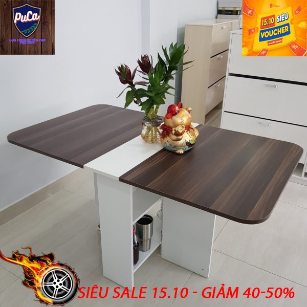 BÀN ĂN THÔNG MINH PUCA GẤP GỌN BẰNG GỖ CAO CẤP TIẾT KIỆM DIỆN TÍCH KIỂU DÁNG MỚI VÔ CÙNG HIỆN ĐẠI