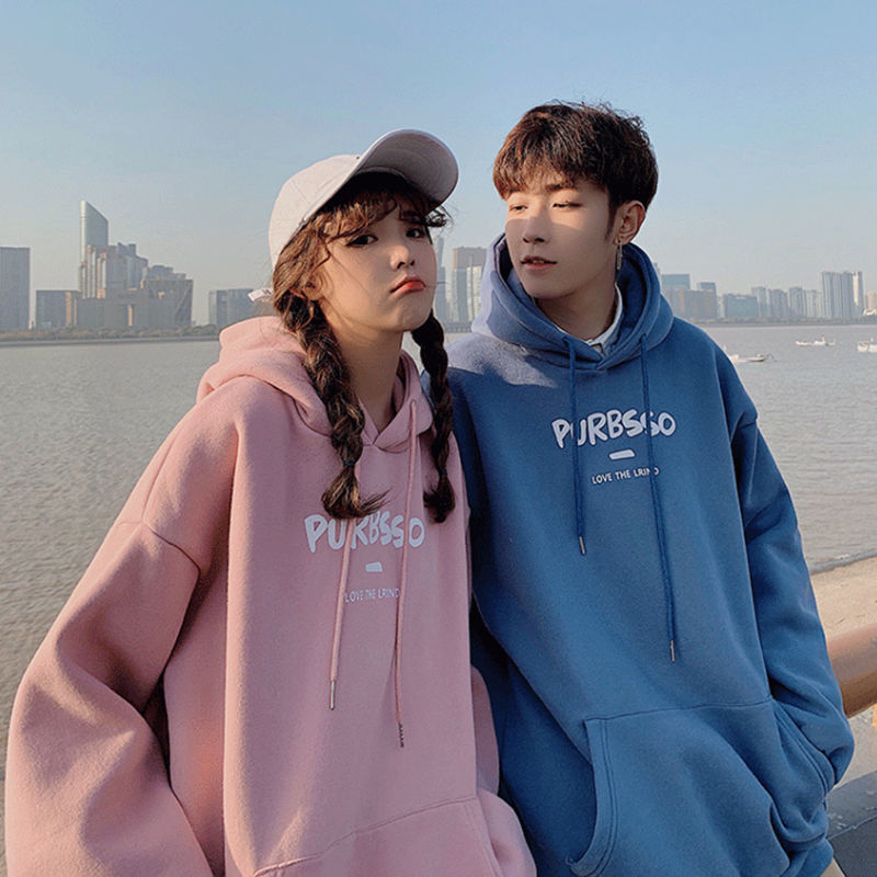 Áo Hoodie Form Rộng Chất Liệu Nhung Dày Dặn Thời Trang Cho Cặp Đôi