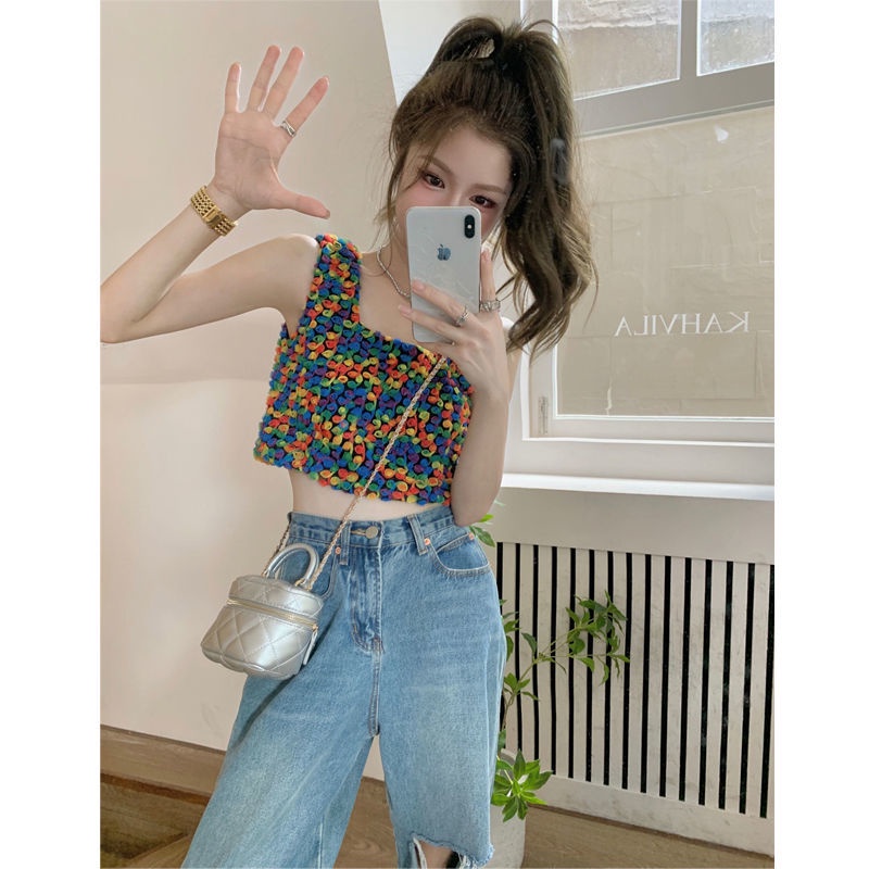 Áo Hai Dây Cổ Vuông Dáng Ôm Nhiều Màu Sắc Phong Cách Pháp Thời Trang Mùa Hè Cho Nữ
