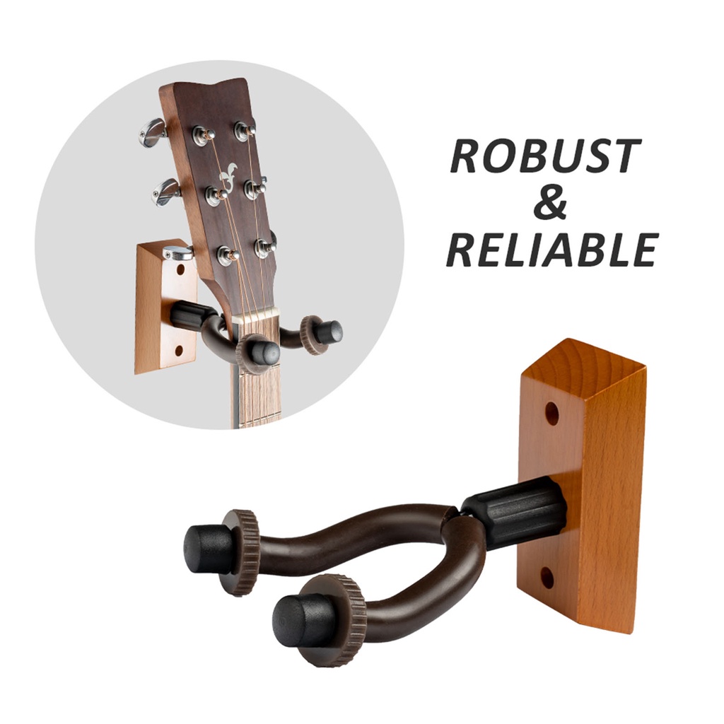 Set 2 Móc Treo Đàn Guitar Bằng Gỗ ABS Kèm 4 Miếng Gảy Đàn Bằng Thép Gắn Tường Ổn Định Có Thể Điều Chỉnh Cho Guitar Ukulele Violin