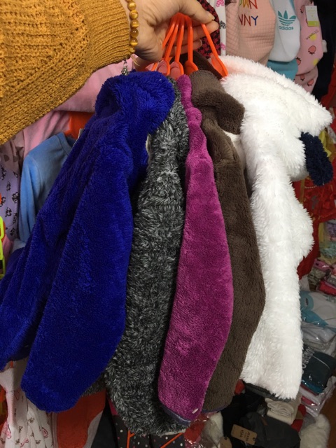 Áo khoác lông tai gấu