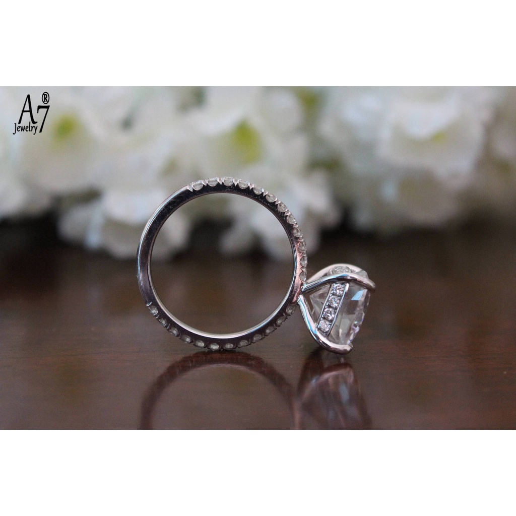 Nhẫn bạc S925 2 karat moissanite cho nữ