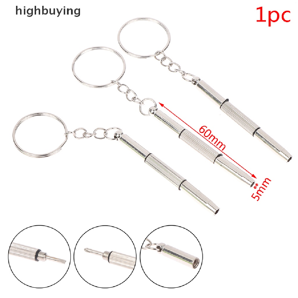 Dụng cụ tua vít sửa chữa 3 trong 1 nhỏ gọn gắn móc khóa bằng thép không gỉ