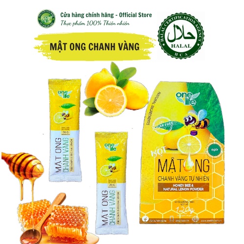 Halal Bột Mật Ong Chanh Vàng ONELIFE Hộp 120gr thơm ngon, nguyên chất