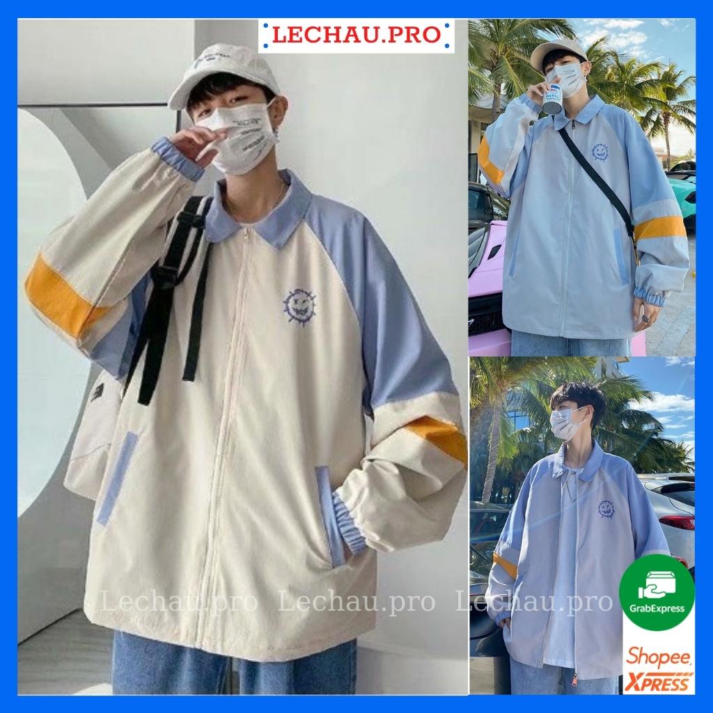 Áo khoác dù unisex form rộng phối màu cực chất AKD46 jacket sơ mi 2 lớp nam nữ streetstyle hottrend rẻ đẹp LECHAU