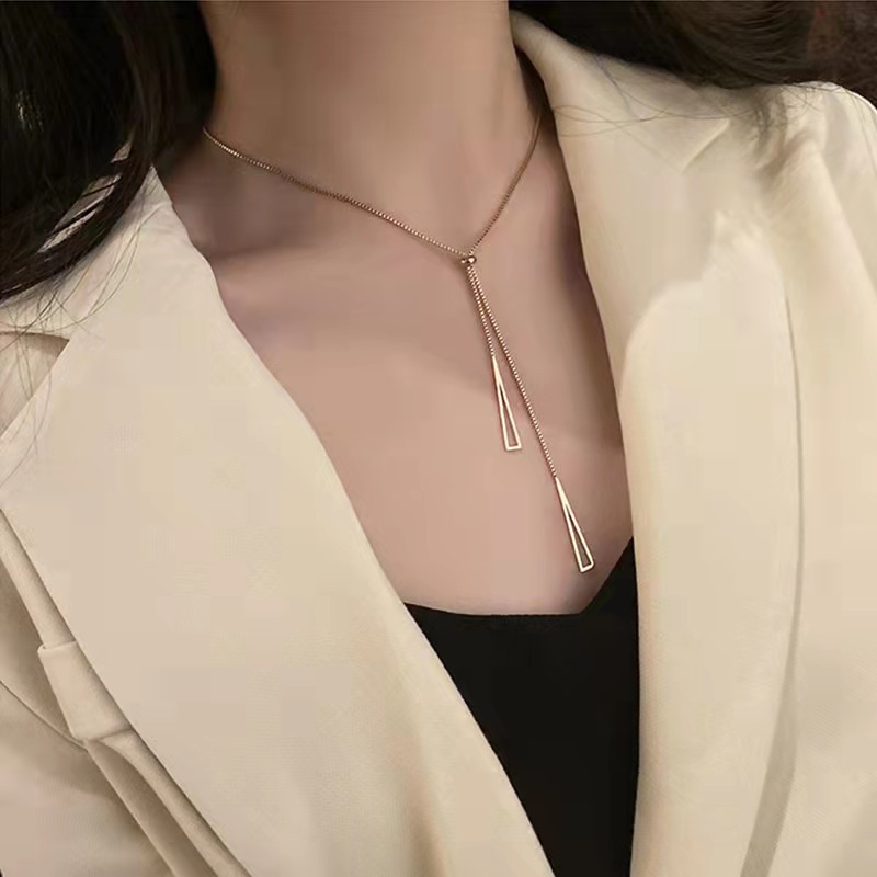 Dây chuyền vòng cổ nữ titan 2 thanh rơi X7-106 - CAM KẾT KHÔNG GỈ, KHÔNG BAY MÀU - BẢO HÀNH 12 THÁNG