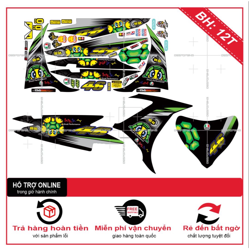 TEM RỜI EX 2011 CON RÙA -- SHIN DECAL 2