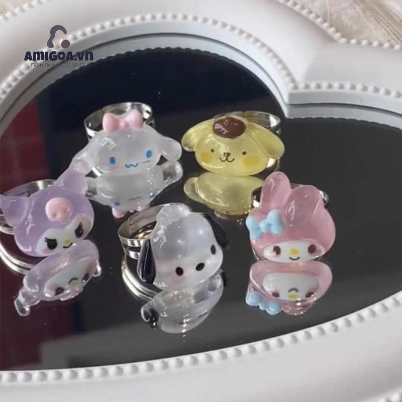 ✨✨ Nhẫn Đôi Hình Mèo Hoạt Hình Kuromi Melody Nhật Bản Dễ Thương Cho Nữ