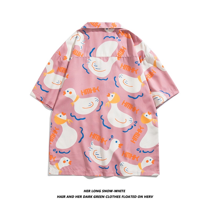 Áo Sơ Mi Tay Ngắn In Họa Tiết Hoạt Hình Phong Cách Hàn Quốc Cho Nam