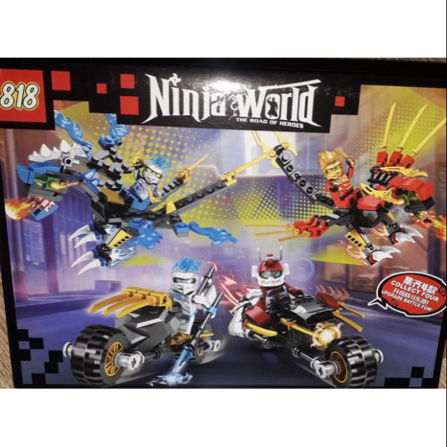 Lắp ráp 1 hộp LegoNinjaWord 82208 Rồng hoặc xe có nhiều chi tiết bằng nhựa ABS