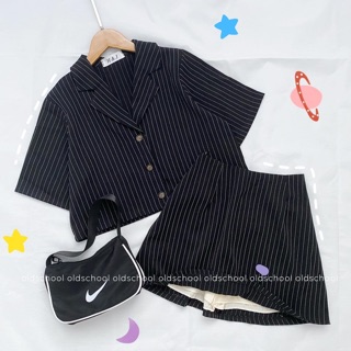Set chân váy + áo croptop (ảnh thật/sẵn)