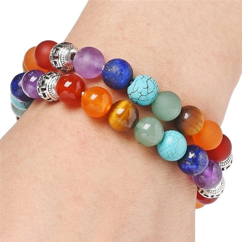 Vòng Tay Chuỗi Hạt Chakra 8Mm Nhiều Màu Sắc Giảm Căng Thẳng