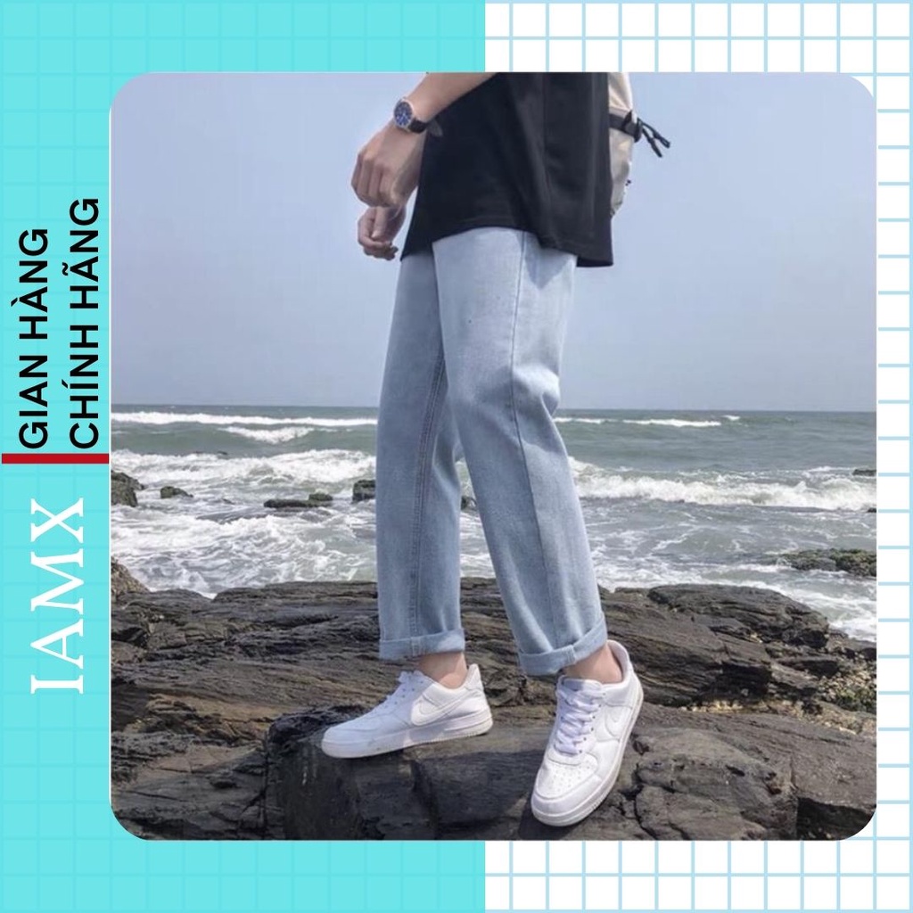 Quần jean Baggy nam ống suông, quần bò nam Hàn Quốc hot trend 2022