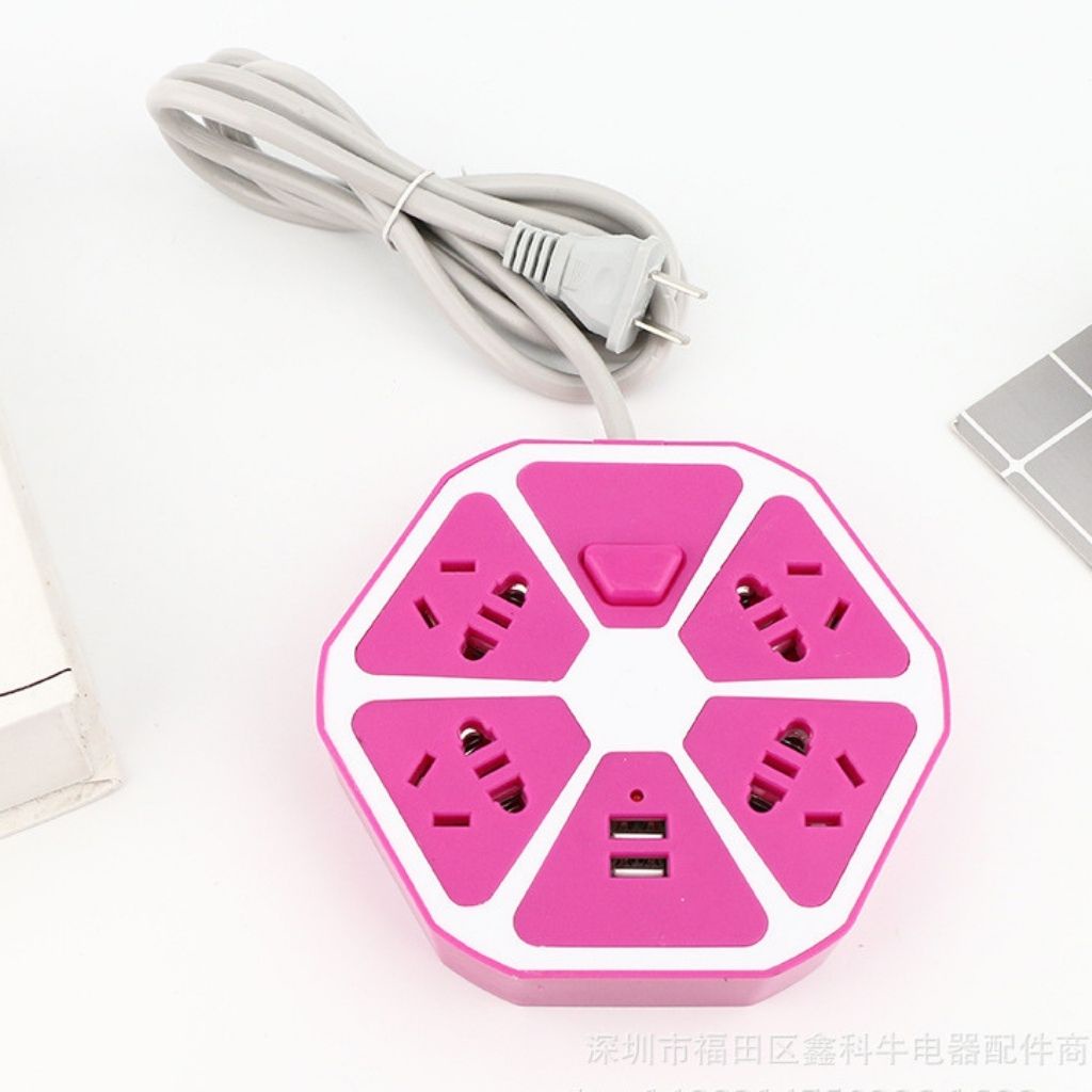 Ổ cắm điện 4 lỗ có công tắc 2 cổng sạc điện thoại usb 1a dây dài