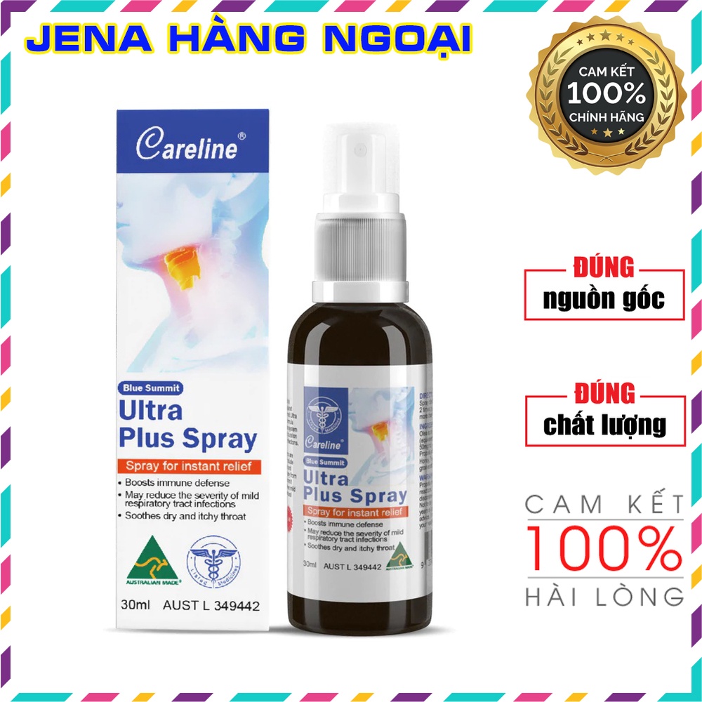 KEO ONG XỊT HỌNG CARELINE DIỆT KHUẨN HÀNG ÚC 30ml - DATE 2025