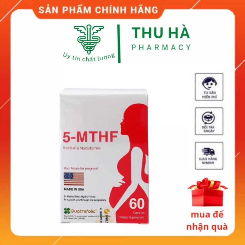 [ Hộp 60 viên ] 5-MTHF - Viên Uống Hỗ Trợ Ngăn ngừa Dị Tật Thai Nhi , bổ sung vitamin tổng hợp , acid forlic