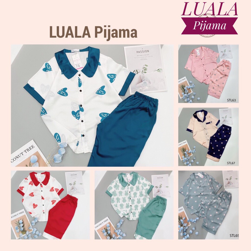 Bộ Pijama Quần Lửng Chất Lụa Satin Xuất Hàn Mềm Mịn Thấm Hút Mồ Hôi Bộ Mặc Nhà Phong Cách Hàn Quốc