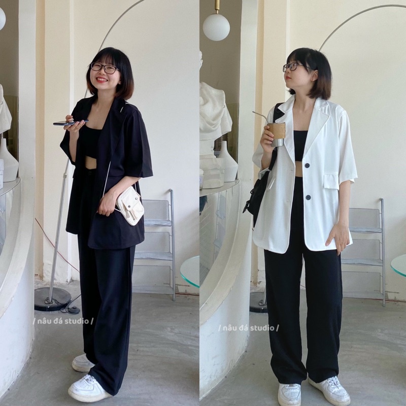 BLAZER NGẮN TAY HÀN QUỐC (ảnh thật) - NÂU ĐÁ STUDIO.