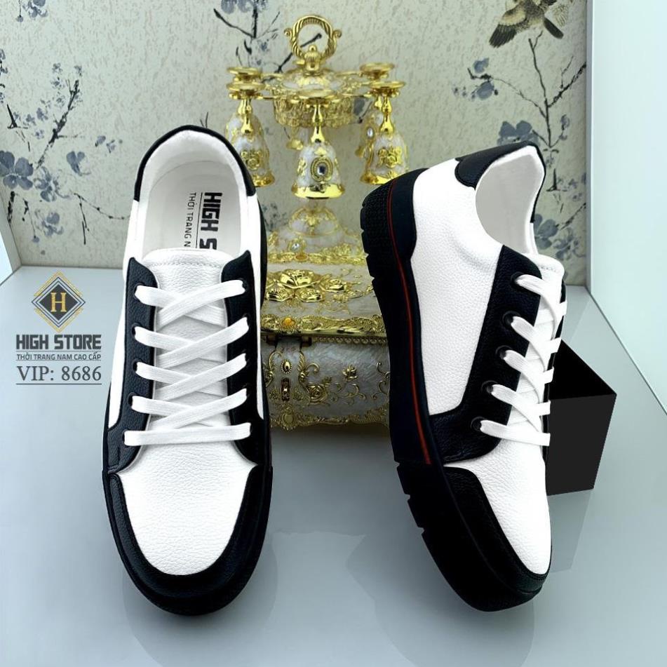 sale 12-12 Giày Da Nam Cổ Thấp Phối Màu Đen Trắng 1993Shop - Giầy Nam Da Pu Size Từ 38 Đến 44 VIP :8686