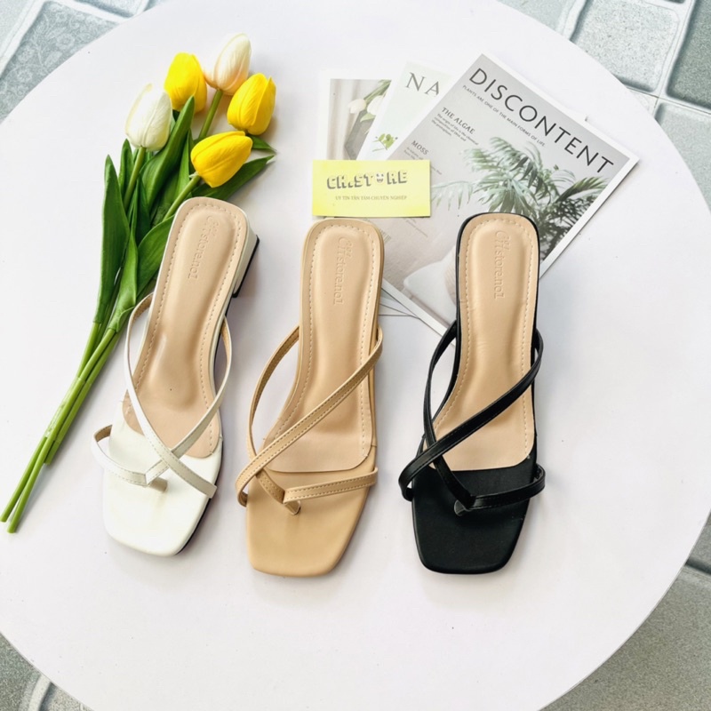Dép nữ xỏ ngón, sandal đế vuông 3p mã H27