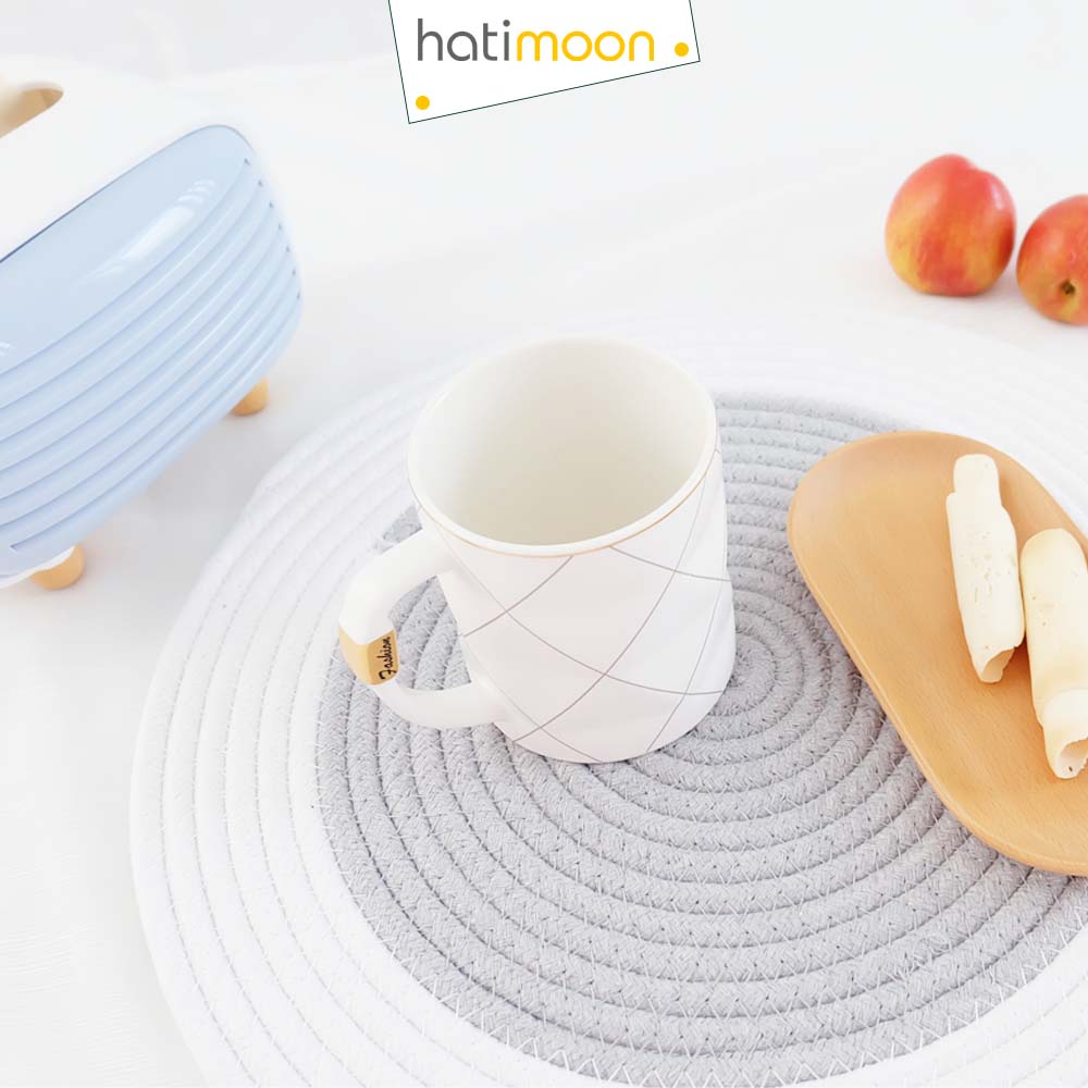 Tấm lót decor, tấm lót ấm trà, đế lót nồi, đĩa 40cm 2 màu - Hatimoon -  miếng lót HTL024
