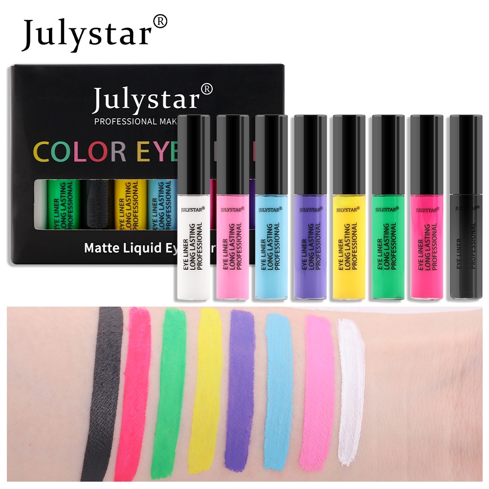 Bút Kẻ Mắt Dạng Lỏng 8 Màu Lấp Lánh Tùy Chọn Chống Thấm Nước Trang Điểm Lâu Trôi