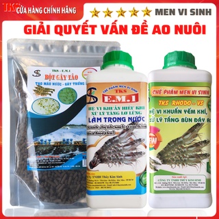 Bộ 3 vi sinh: xử lý tần bùn đáy ao, làm trong nước, xử lý tạo , tạo màu nước ao nuôi tôm cá