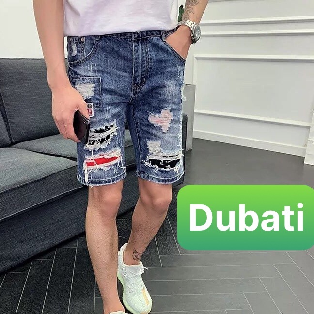 QUẦN SOT SHORT JEAN NAM MÀU XANH CO GIÃN THỜI TRANG PHONG CÁCH TRẺ TRUNG - DUBATI FASHION