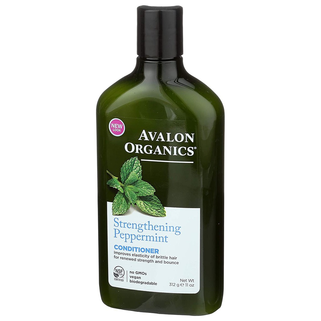 Dầu xả giúp tóc khỏe Avalon Organics Conditioner  Strengthening Peppermint 312g (Mỹ)