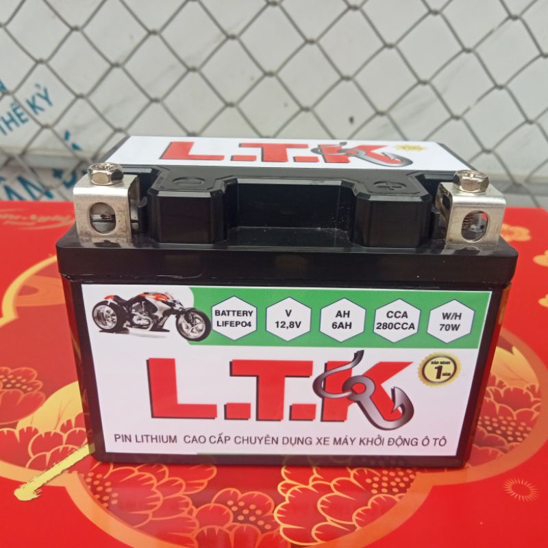 ẮC QUY PIN LITHIUM  LTK 12.8V-6AH 280CCA KHỞI ĐỘNG XE PKL