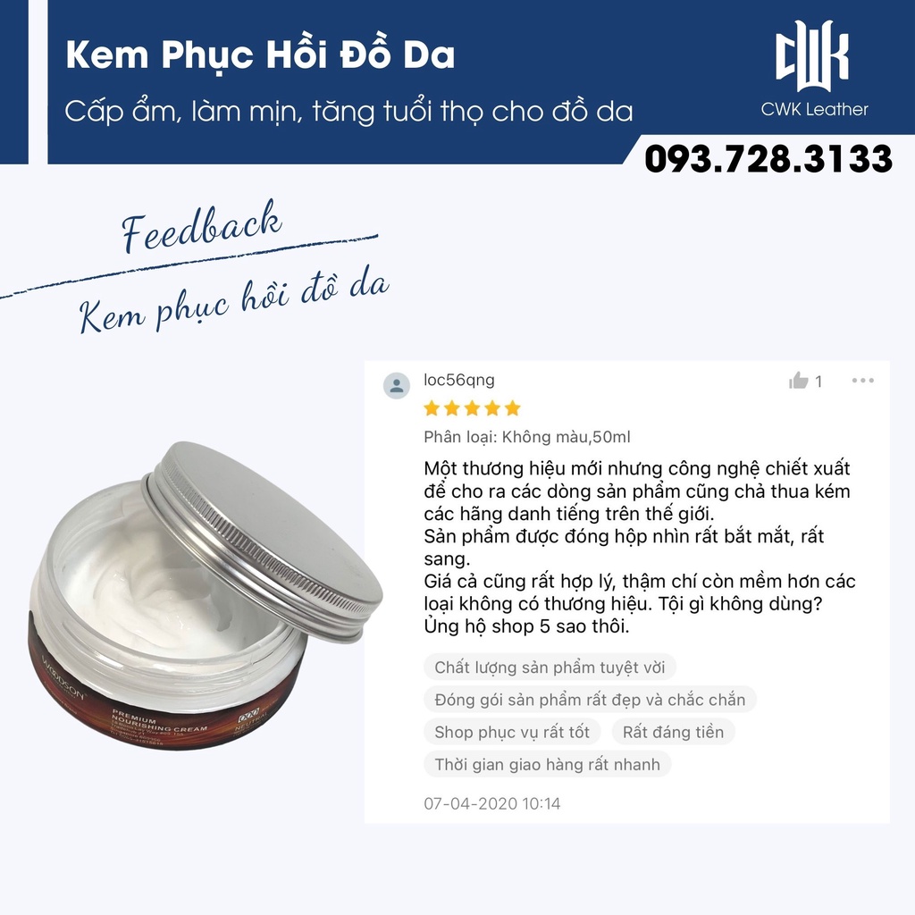 Kem phục hồi bảo dưỡng đồ da, chuyên dưỡng túi da, làm mịn áo da, phục hồi giày da, ví da
