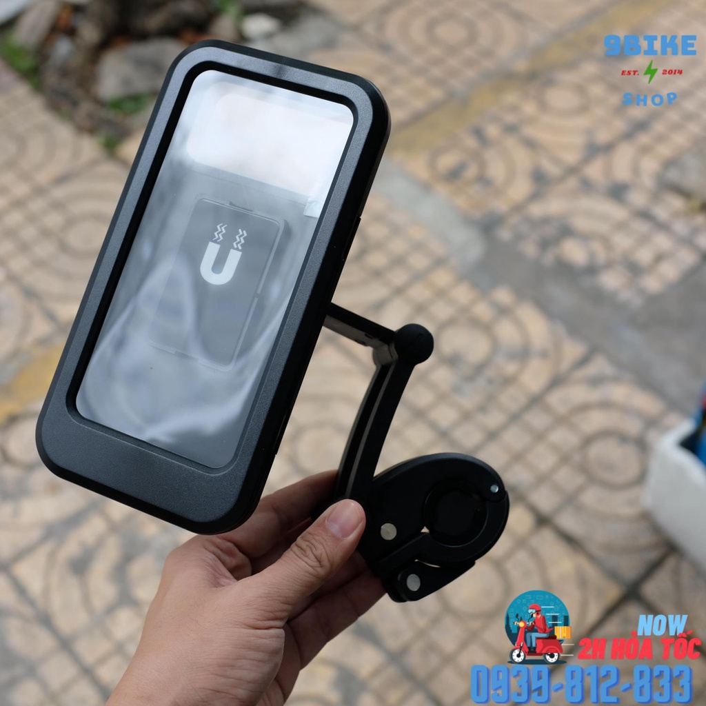 Giá kẹp điện thoại lên ghidong xe đạp chống nước HL-69 Màu đen