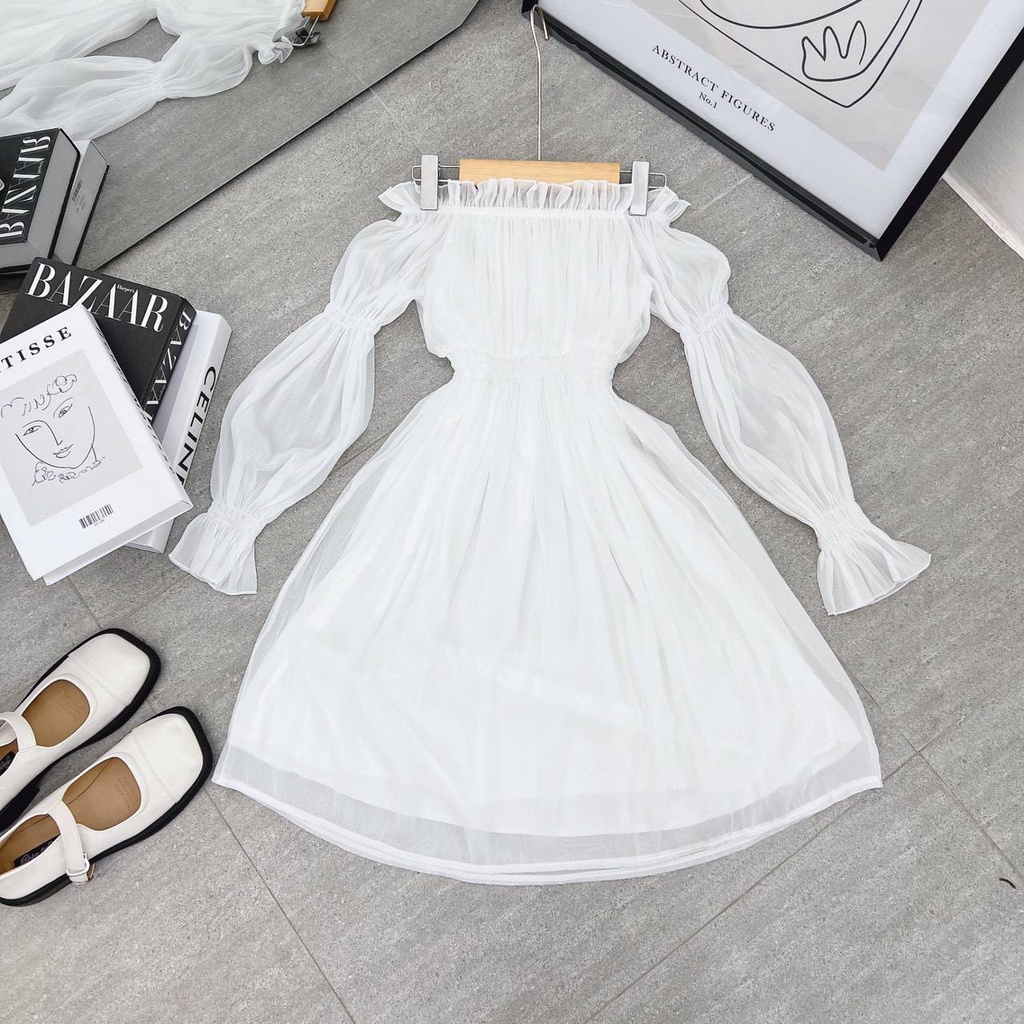 ĐẦM BẸT VAI TƠ BO CHUN EO/Nữ tính, quyến rũ với lớp bèo mang lại cho bạn vẻ đẹp/ZADOLA