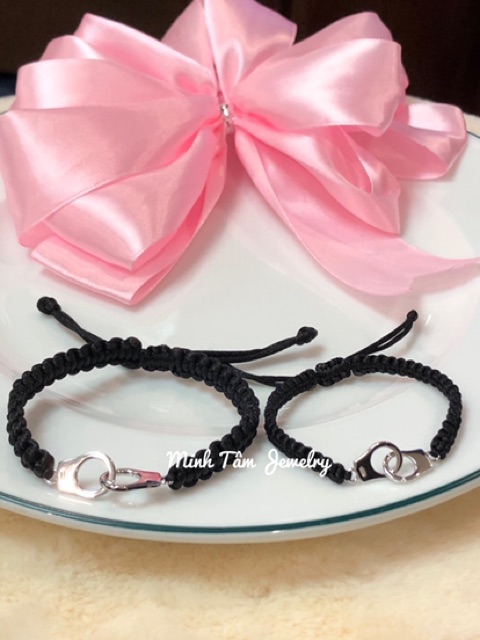 Vòng tay đôi còng số 8 bạc S925 cao cấp