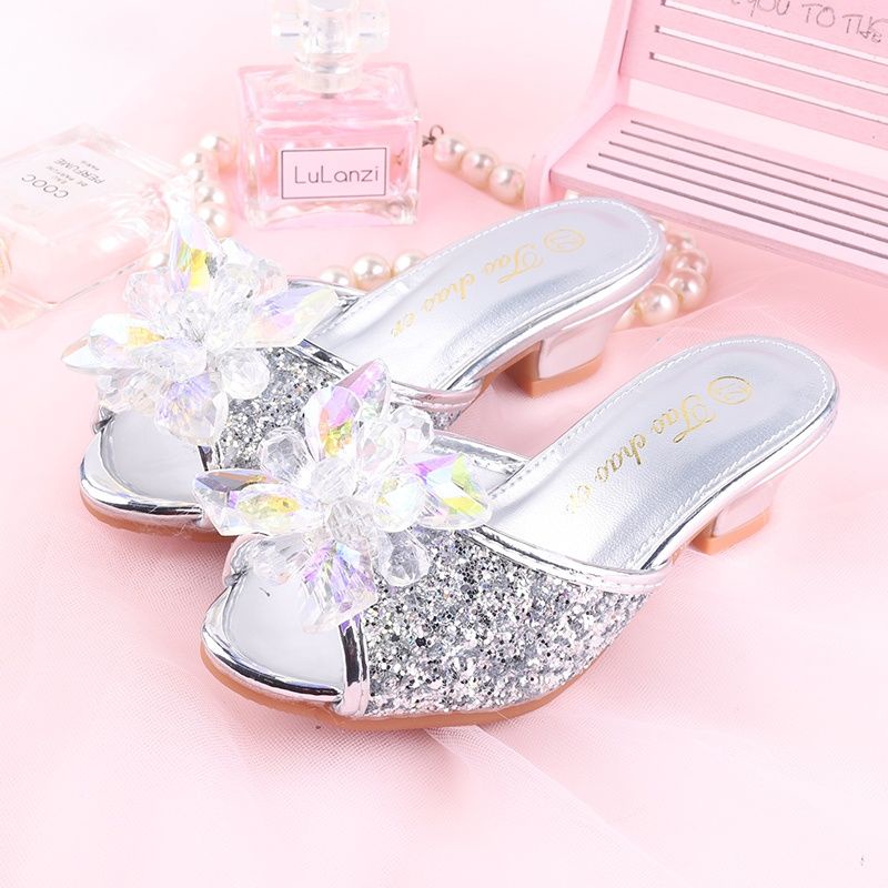 Dép Sandal Cao Gót Đế Mềm Hở Ngón Đi Trong Nhà Dành Cho Bé Gái