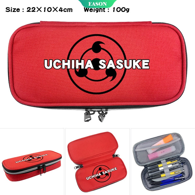 Sanrio Túi Đựng Bút Ba Chiều Bằng Vải Canvas Nắp Lật Ba Chiều Hình Naruto Tổ Chức Uchiha Itachi Có Sức Chứa Lớn