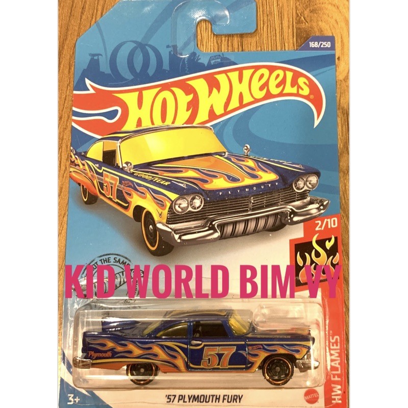 Xe mô hình Hot Wheels basic '57 Plymouth Fury GHG05, 40K.