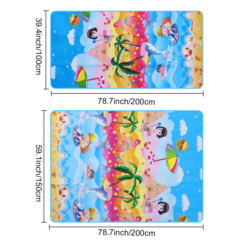 Thảm gấp làm hai bằng lá nhôm nhựa EVA họa tiết phim hoạt hình chống thấm nước nhẹ có 2 kích cỡ dùng khi đi dã ngoại