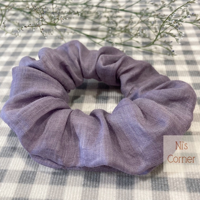 Scrunchie - Cột tóc (Linen Tơ Mỏng) Màu Tím