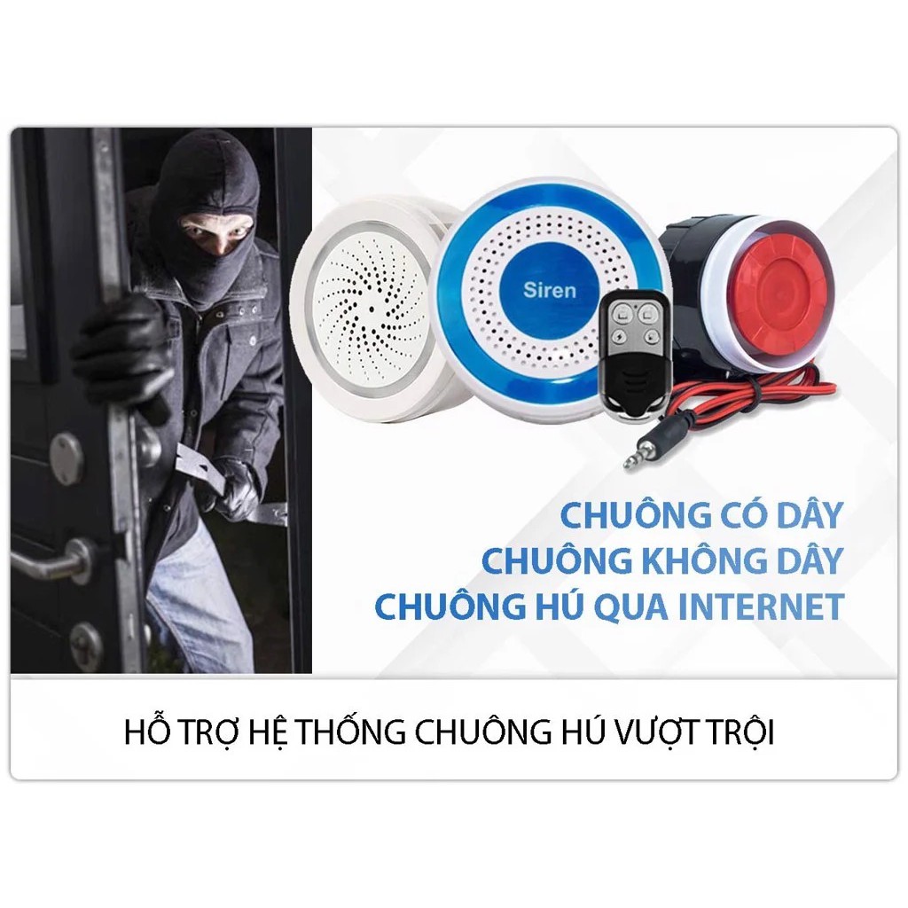 [Chính hãng] GP05W- Bộ Thiết Bị Chống Trộm Dùng SIM + WIFI + PTSN Báo Qua Điện Thoại