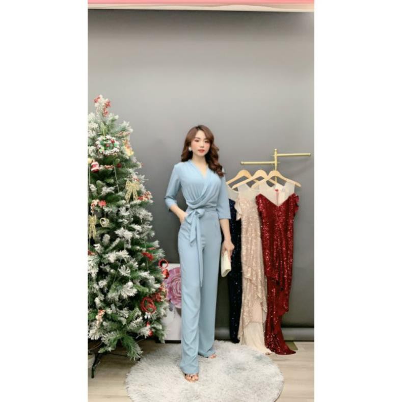 SHOP DẠ HỘI  Jumpsuit dài thắt eo (ảnh thật) cao cấp tặng hoa tai