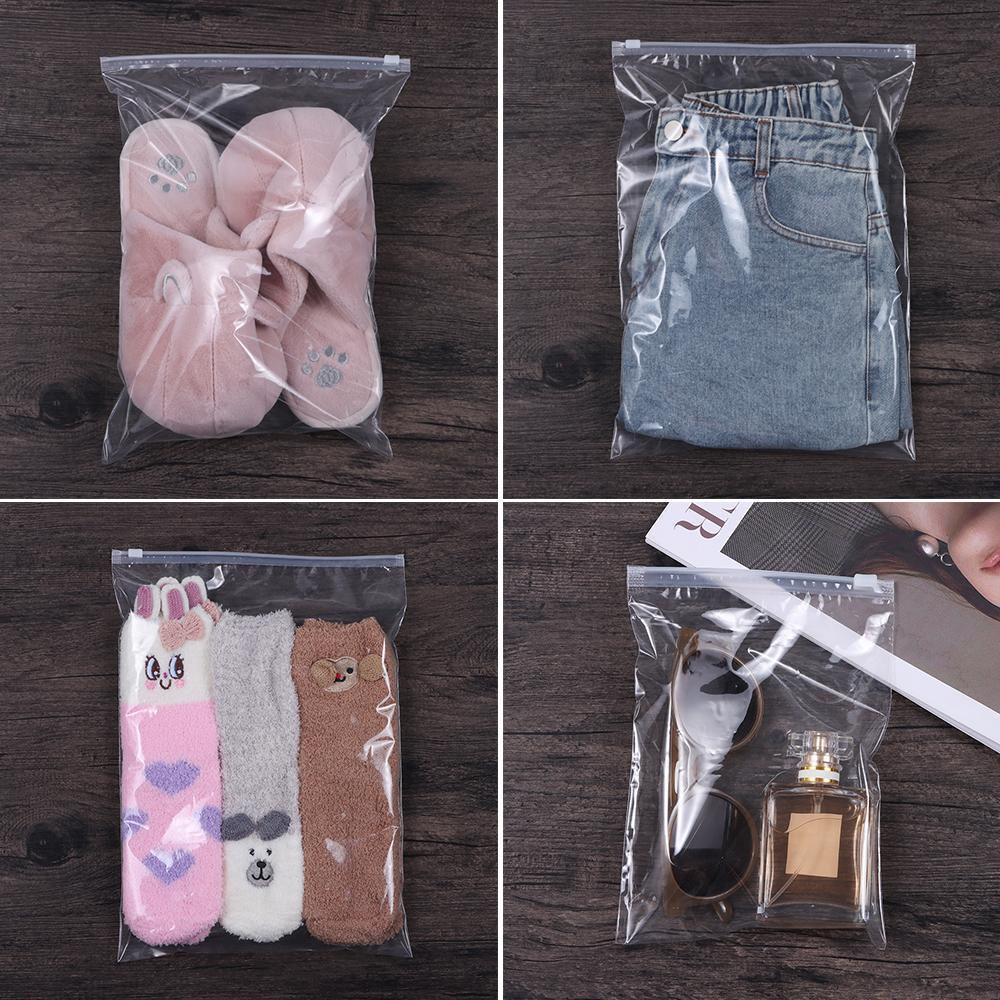 DIACHAVN Set 5 Túi Nhựa Trong Suốt Chống Thấm Nước Có Keo Dán Tiện Lợi