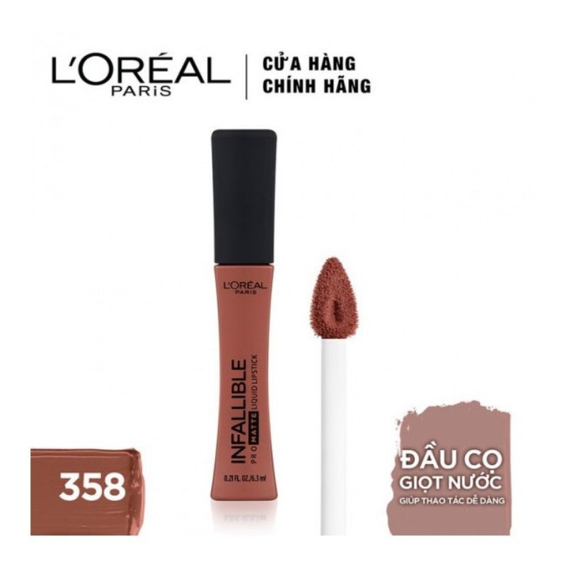 CHÍNH HÃNG XẢ - SON LOREAL KEM LÌ MÀU 358