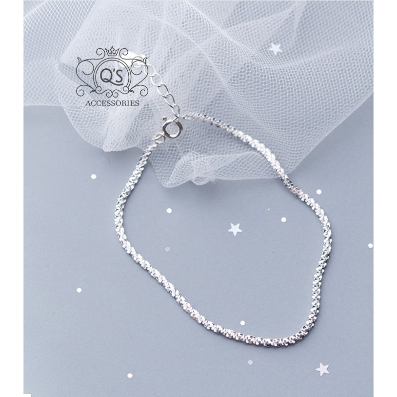 Lắc chân bạc xù vòng chân sequin kim tuyến S925 TWIST Silver Anklet QA SILVER - CÓ GIÁM ĐỊNH BẠC 925 | BigBuy360 - bigbuy360.vn