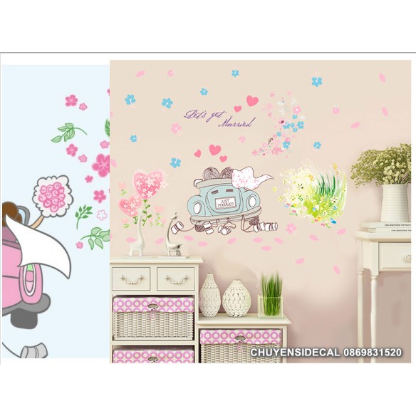 Decal dán tường - Xe Hơi Hoạt Hình xám