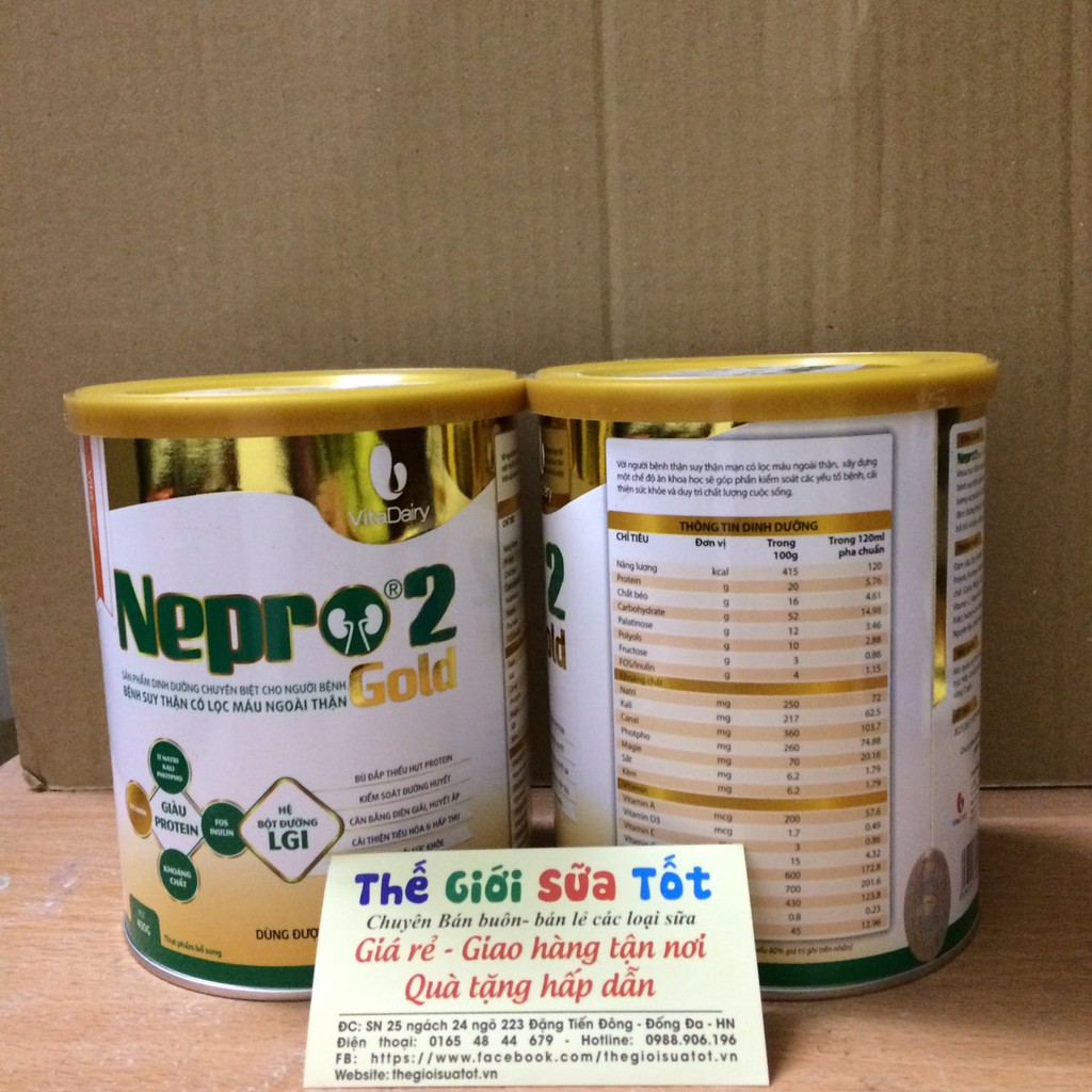 Sữa Nepro 2 Gold Dành cho người bệnh thận có lọc máu ngoài thận - Kl:400g