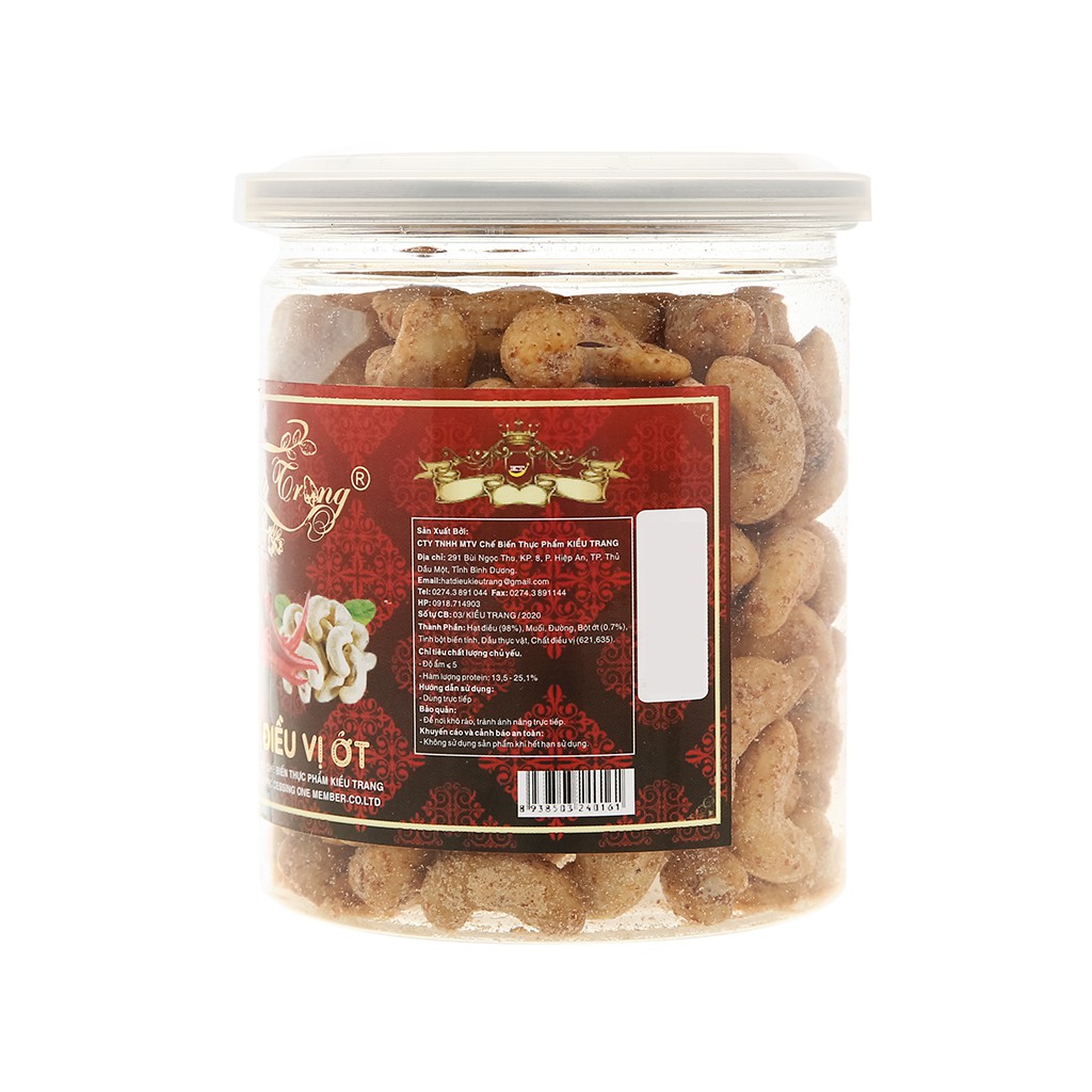 Hạt điều vị ớt Kiều Trang hộp 225g