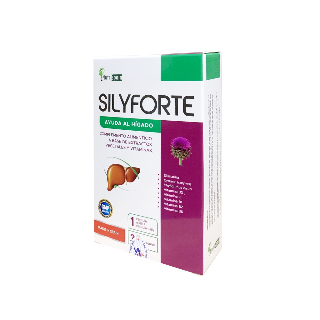 Viên Uống Atiso Hỗ Trợ Giải Độc Gan Bảo Vệ Gan Khỏe Mạnh SilyForte Xuất Xứ Tây Ban Nha - Hộp 30 Viên