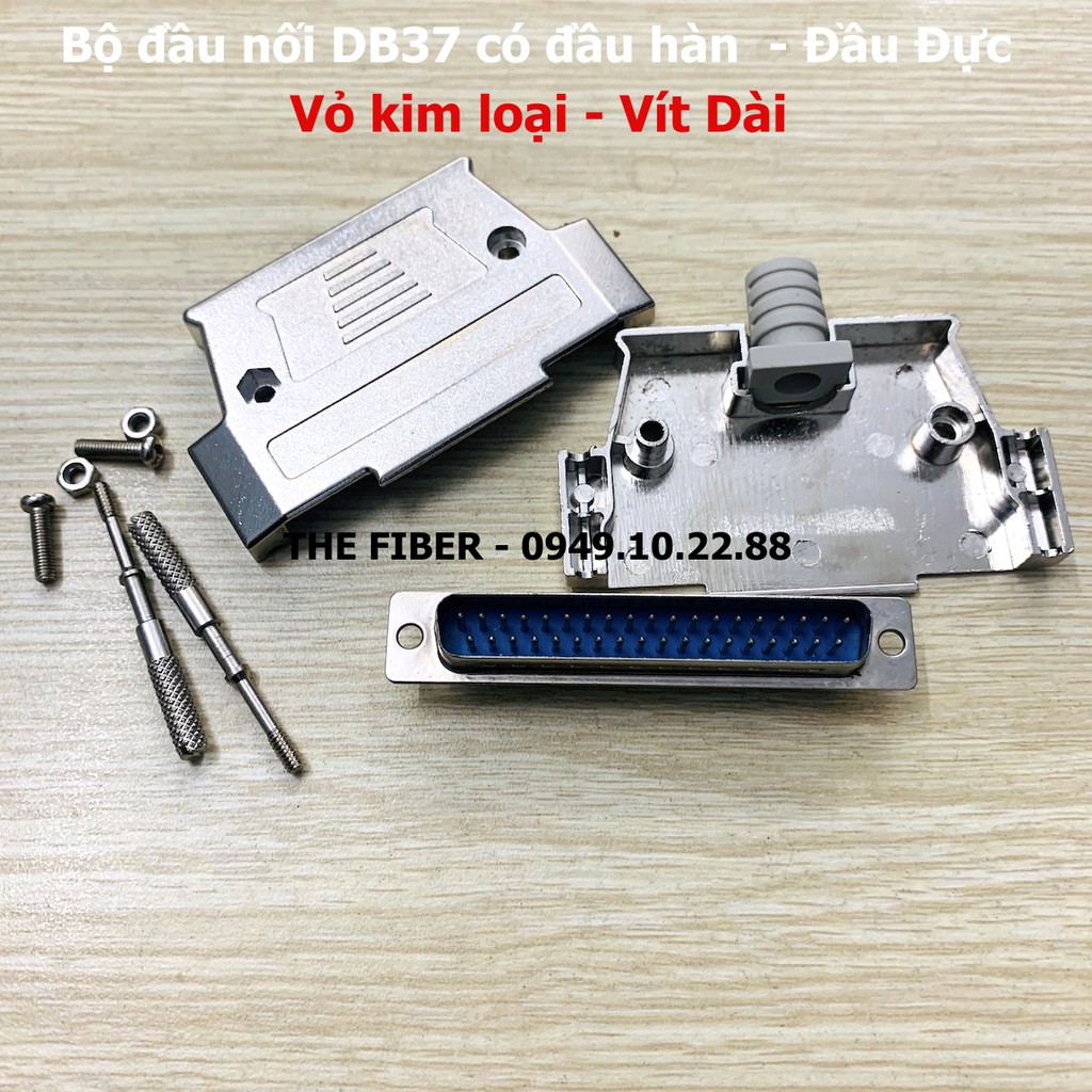 Bộ đầu nối DB37 có đầu hàn đầu cái/đực - Vỏ kim loại