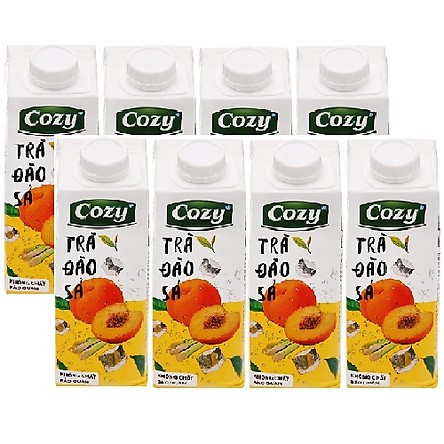 Cozy Lốc 4 Trà Đào Sả hộp 225ml